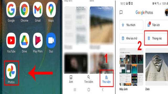 Cách lấy lại ảnh đã xóa trên điện thoại Android từ Google Photos: Bước 1